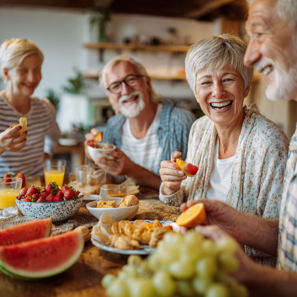 Uśmiechnięta para polskiego pochodzenia przygotowująca zdrowy posiłek w kuchni